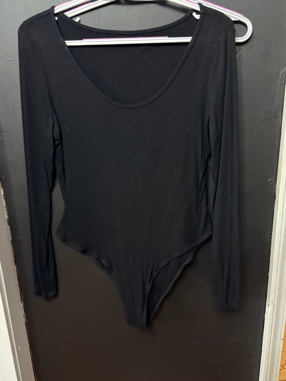 Black Long-Sleeve Scoop Neck Bodysuit - Women